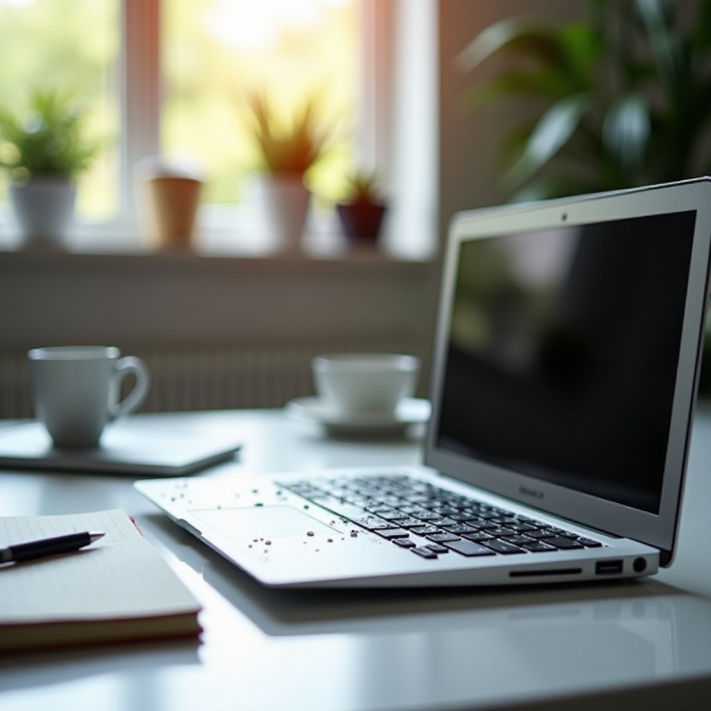 سكب الماء على اللابتوب