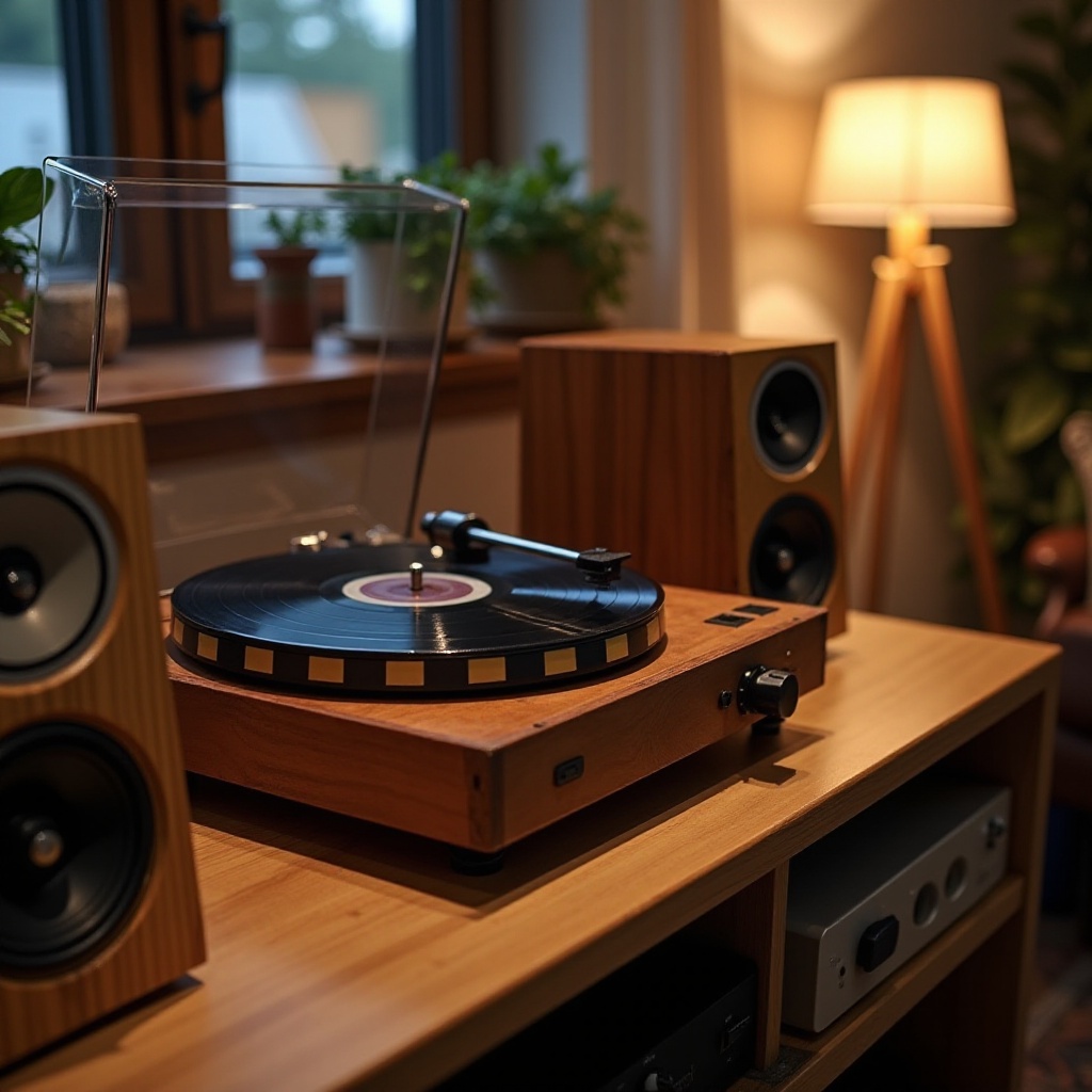 altavoz que parece un tocadiscos